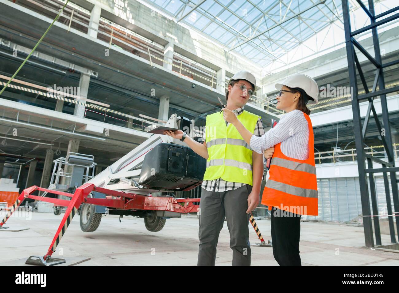 Industrial portrait of male and female construction engineers Stock Photo