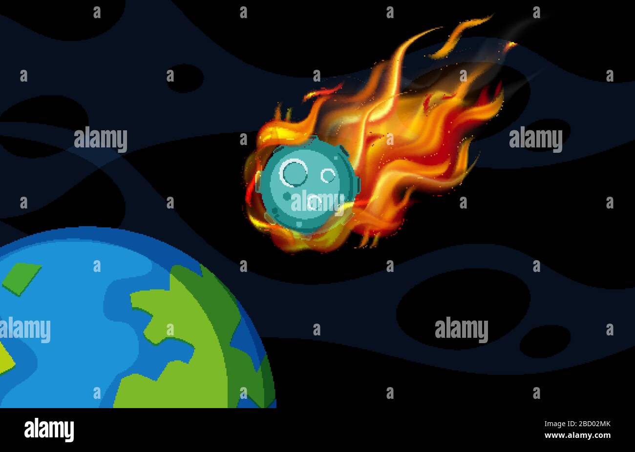 Background scene with asteroid flying in the space illustration Stock ...