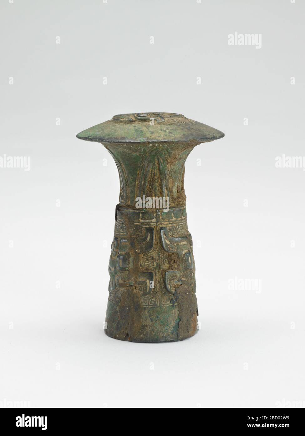 ; China; ca. 1050-771 B.C.E.; Bronze; H x W: 9.5 x 6.4 cm (3 3/4 x 2 1/2 in); Gift of Charles Lang Freer Finial Stock Photo
