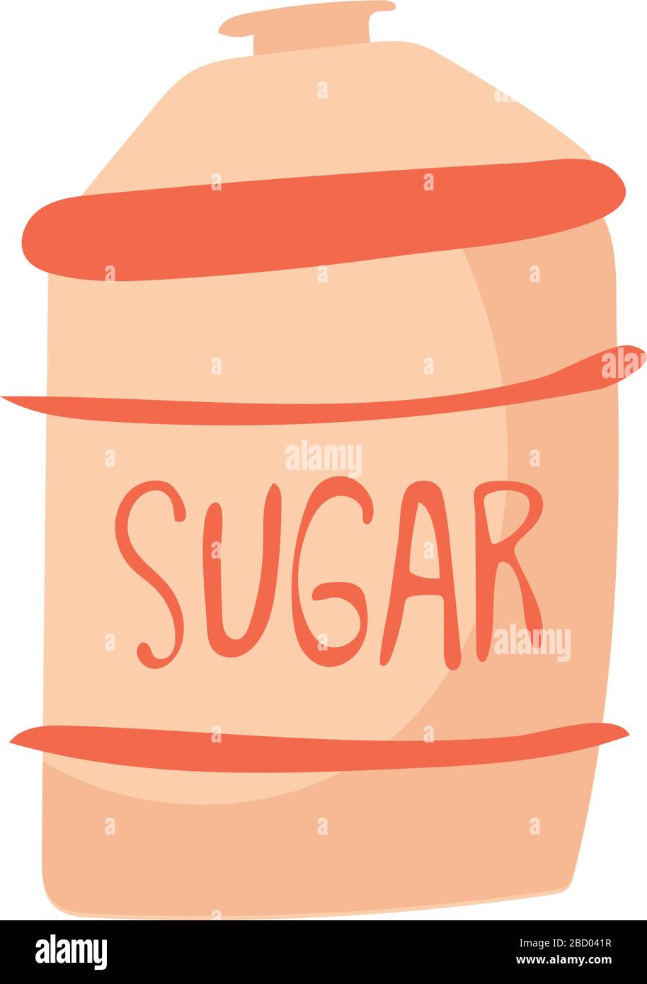 kitchen sugar ceramic pot utensil hand draw style Stock Vector Image