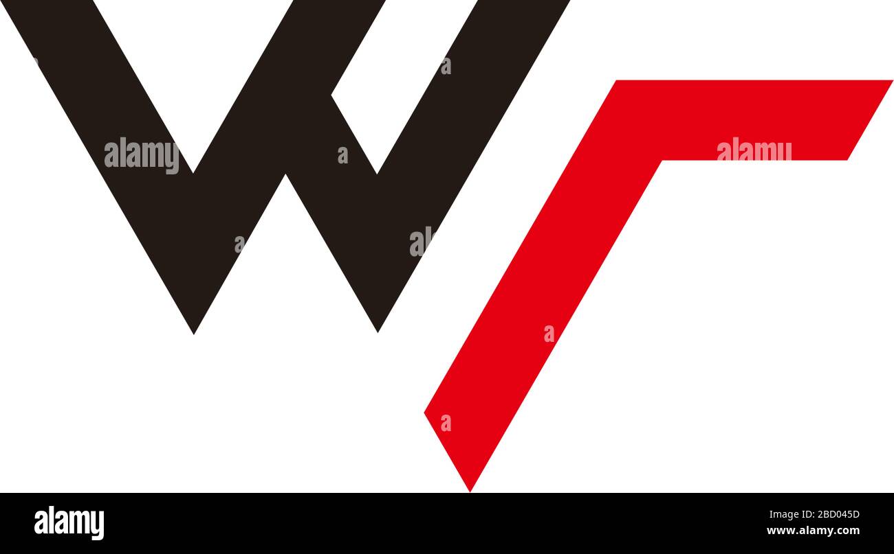 letter wr arrow up simple geometric line logo vector Stock Vector