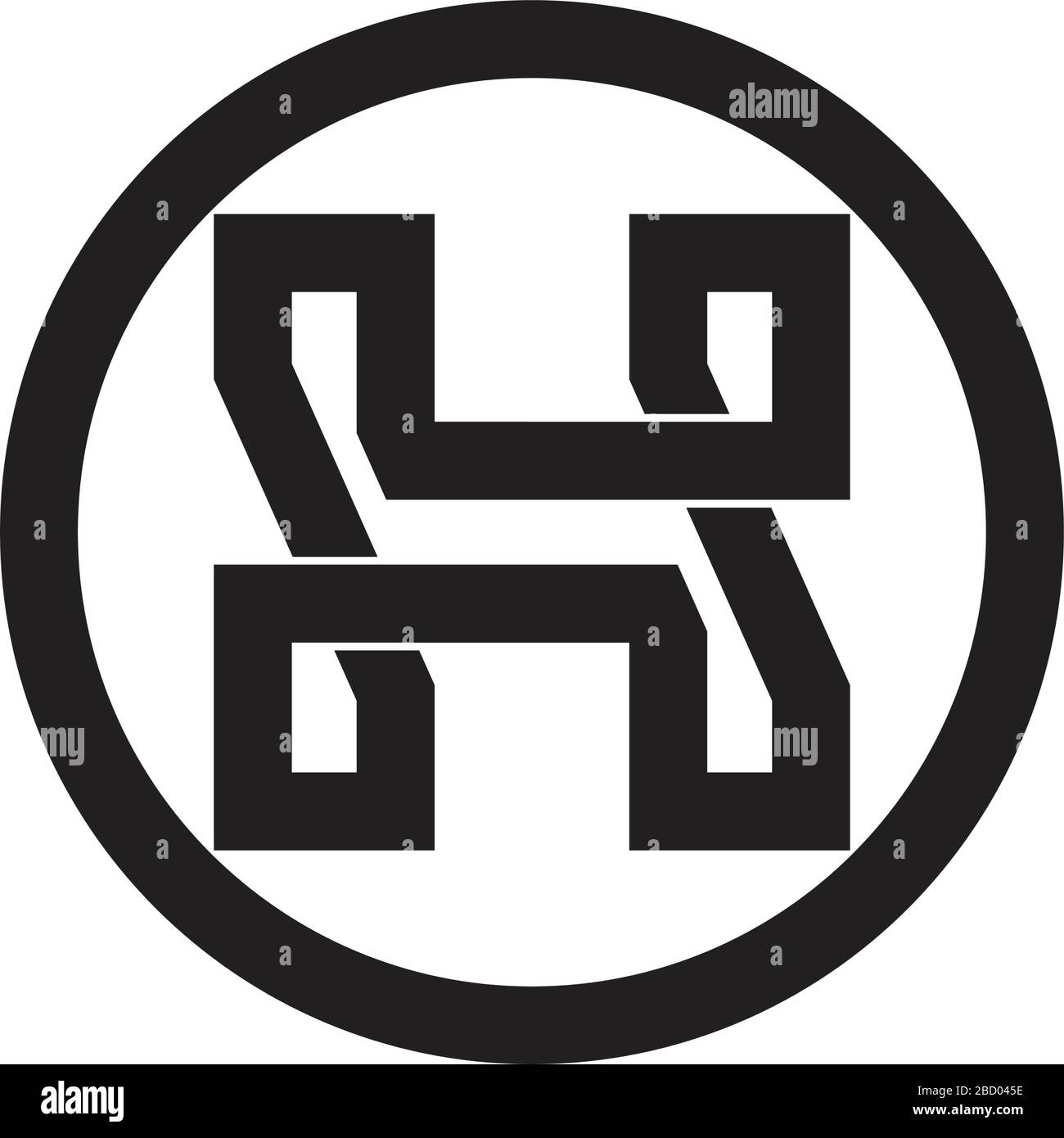 letter h s infinity line logo vector Stock Vector
