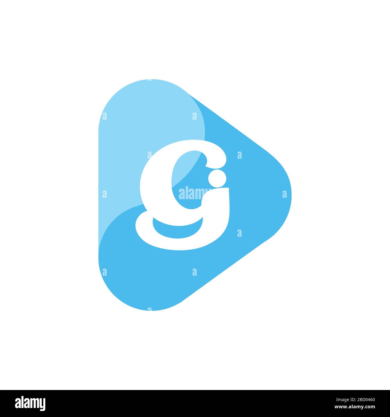 letter cj symbol linked curves triangle logo vector Stock Vector