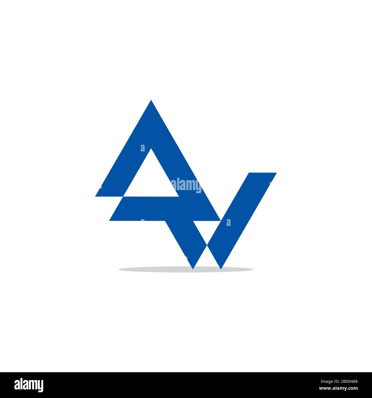 abstract letter wa simple triangle geometric logo vector Stock Vector