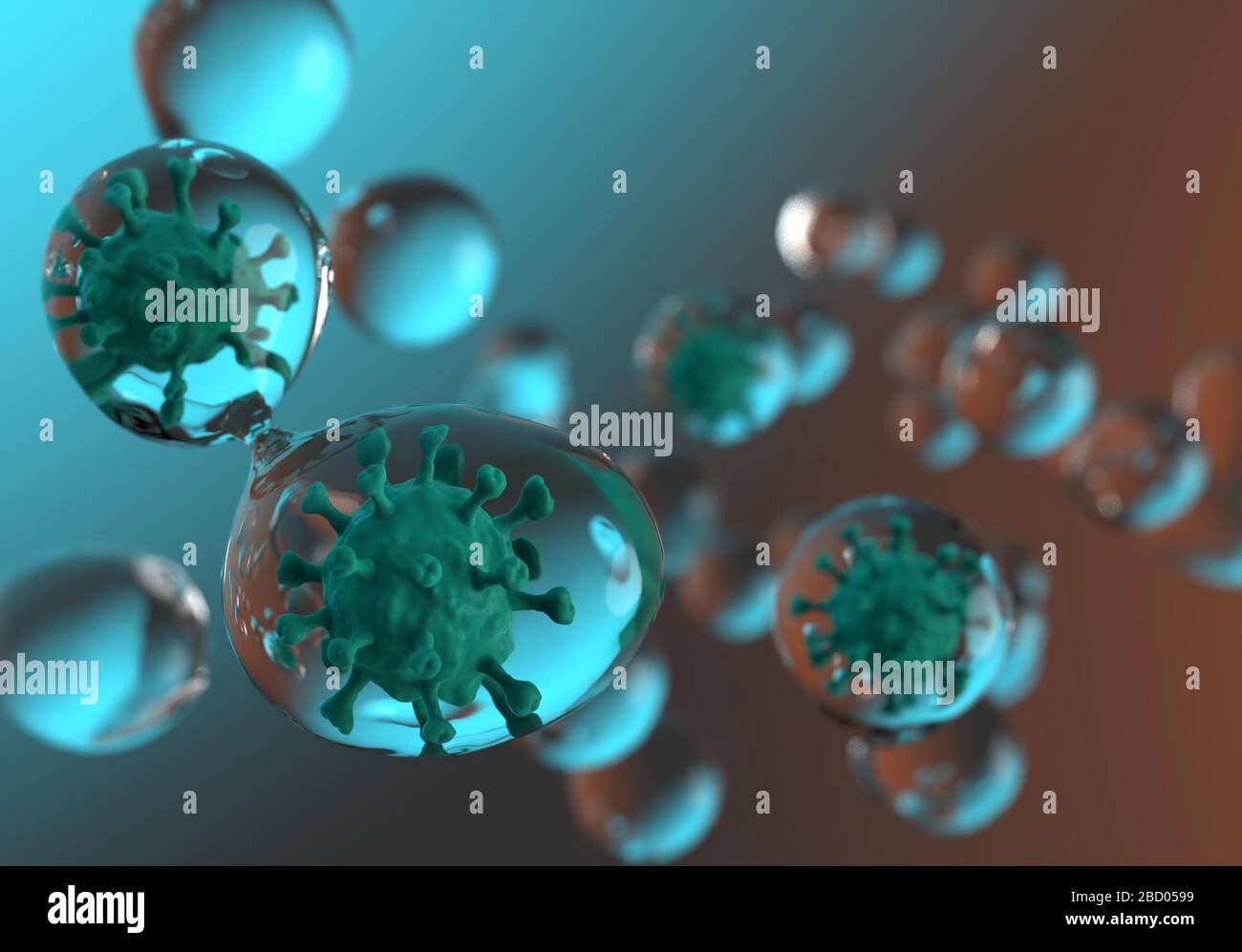 The coronavirus is spread by droplet infection. 3d render closeup Stock Photo Alamy