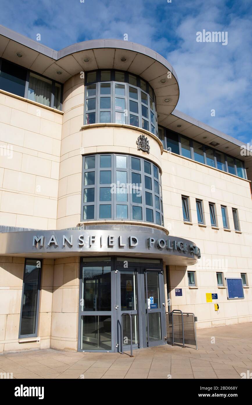 Exterior of Mansfield Police Station, Mansfield Nottinghamshire England UK Stock Photo