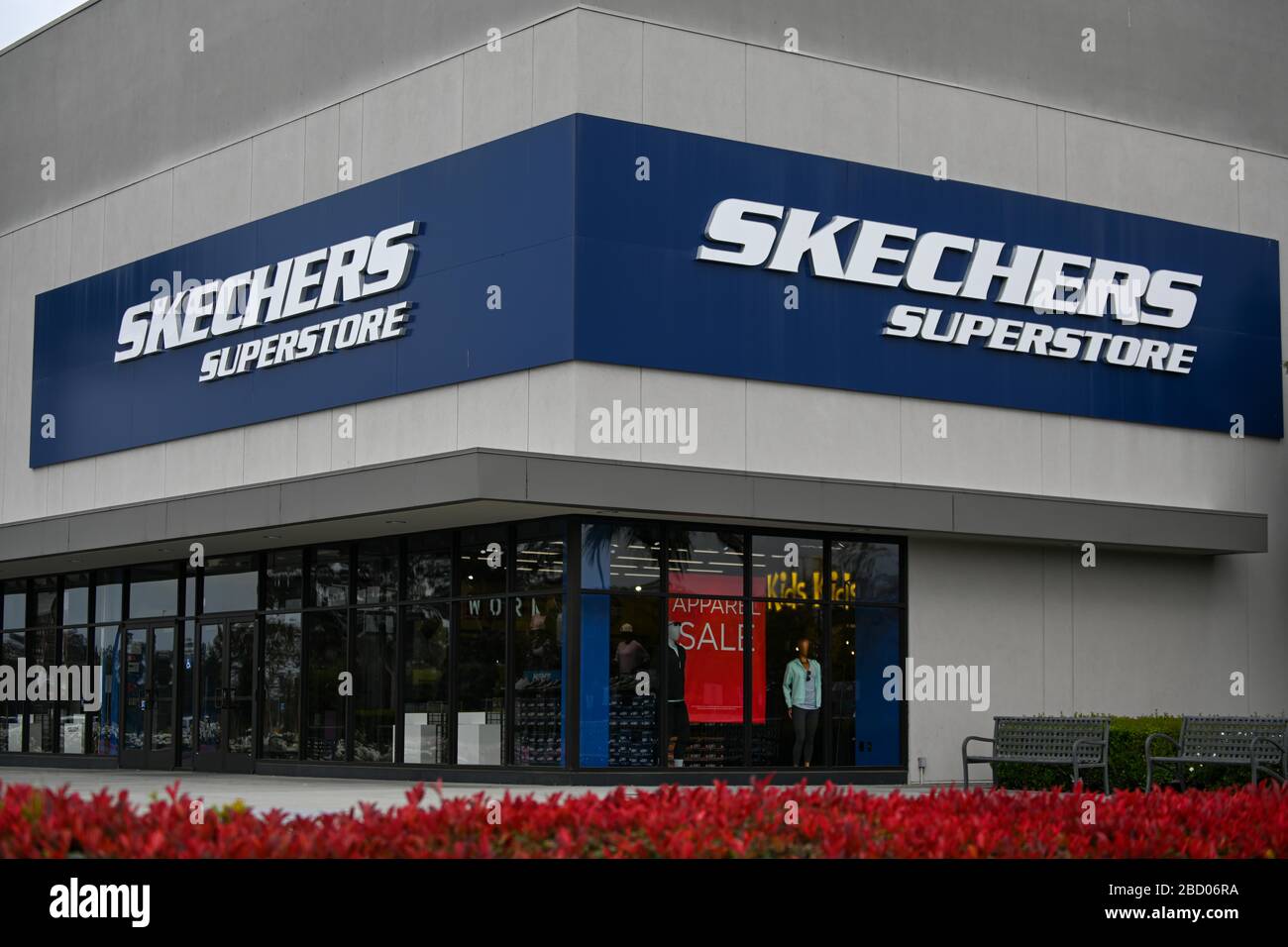 General overall view of the Skechers Superstore inside the Ontario Mills mall, Saturday, April 4, 2020, in Ontario, California, USA. (Photo by IOS/Espa-Images) Stock Photo