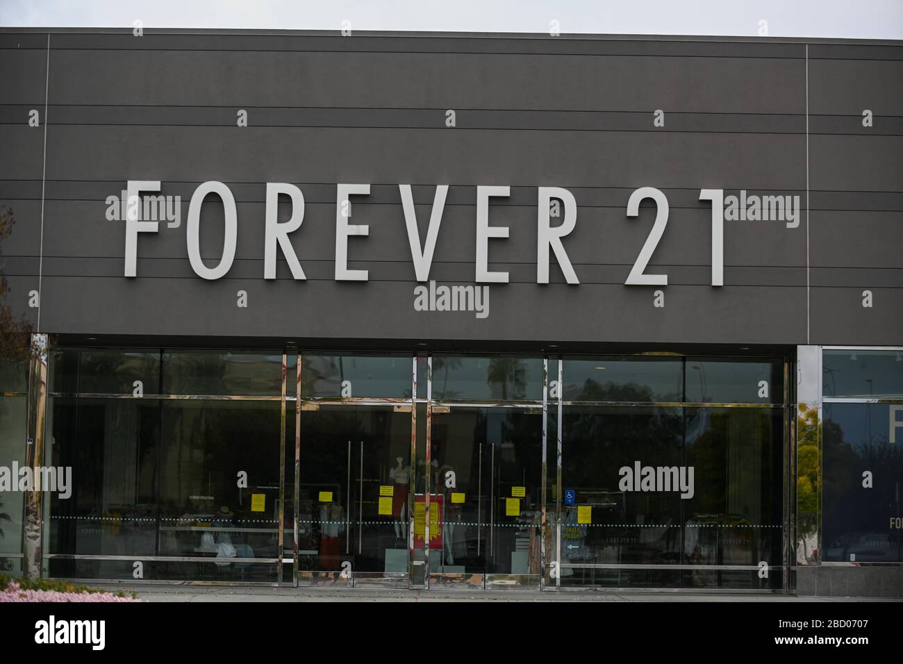 General overall view of Forever 21 signage inside the Ontario Mills