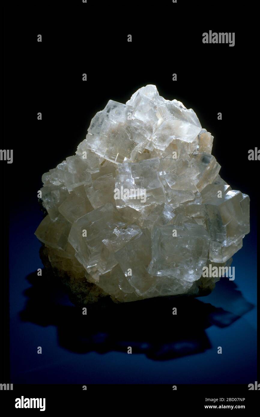 Photograph of a halite crystal (40222) from the National Mineral Collection Halite Stock Photo