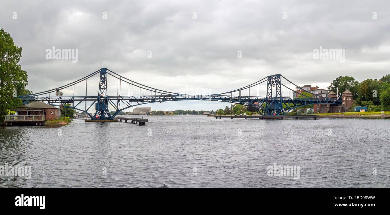 Wilhelmshaven with Kaiser Wilhelm Bridge in Northern Germany Stock Photo