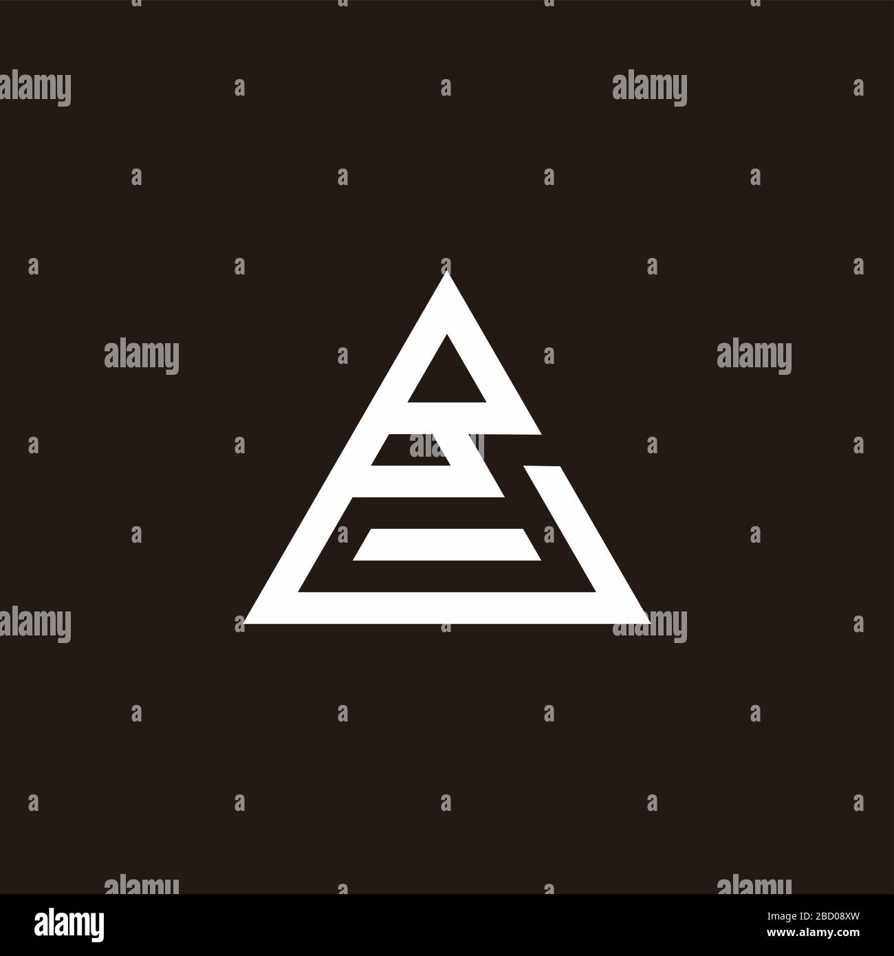 letter d pencil negative space geometric triangle logo vector Stock Vector