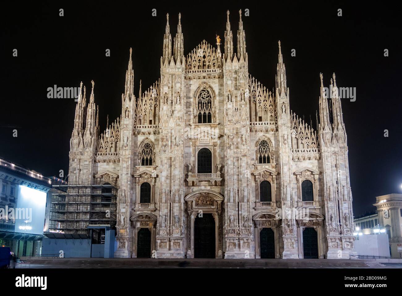 Milan Cathedral, Duomo di Milano, at night. Italy. Milan Chatedral is ...
