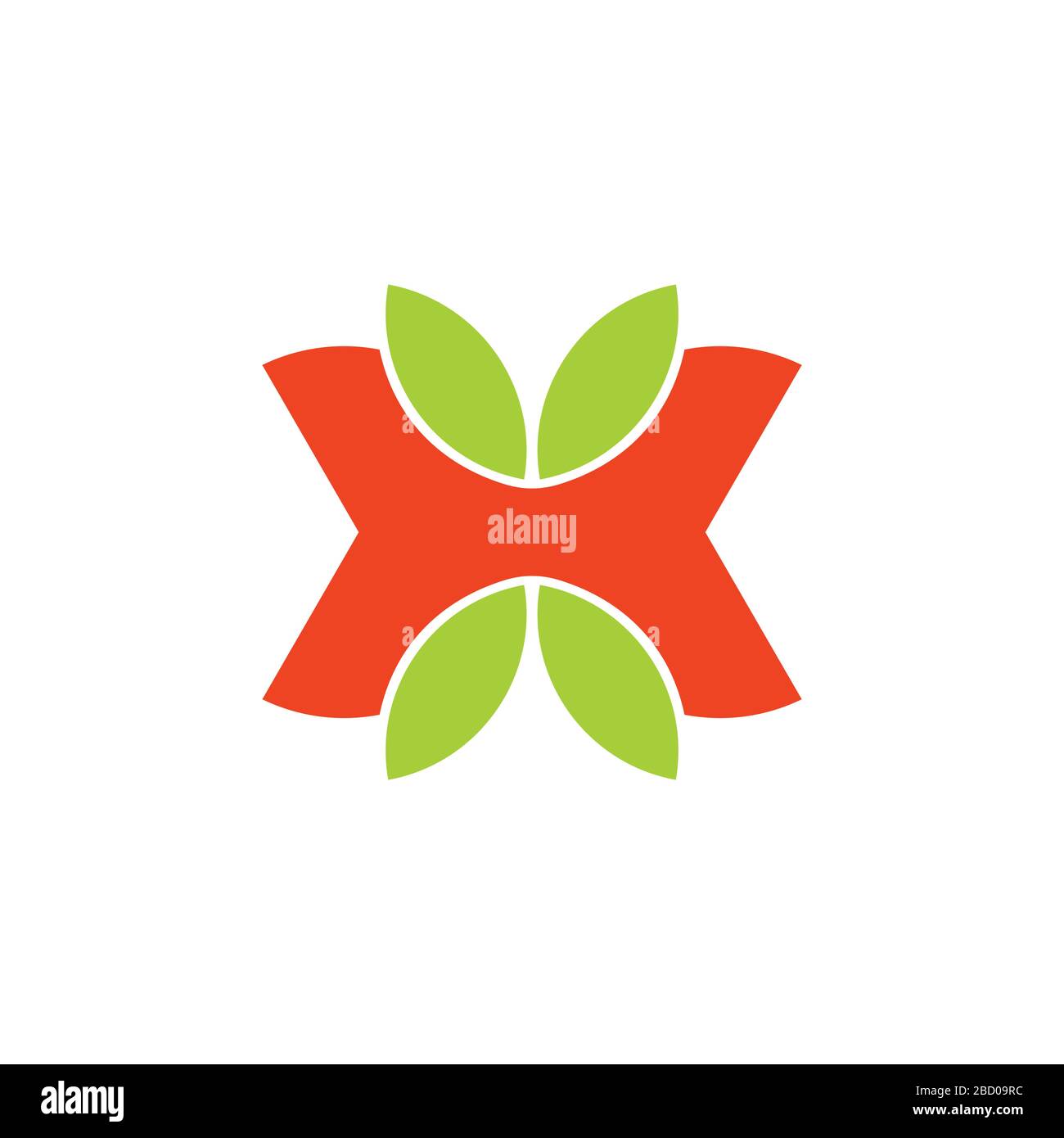 simple wood and leaf geometric logo vector Stock Vector