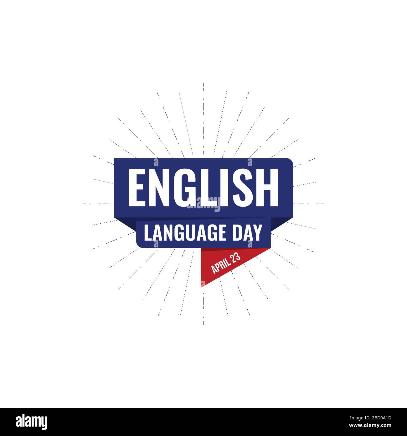 English Language Day Banner Vector Image Text With National Flag Of