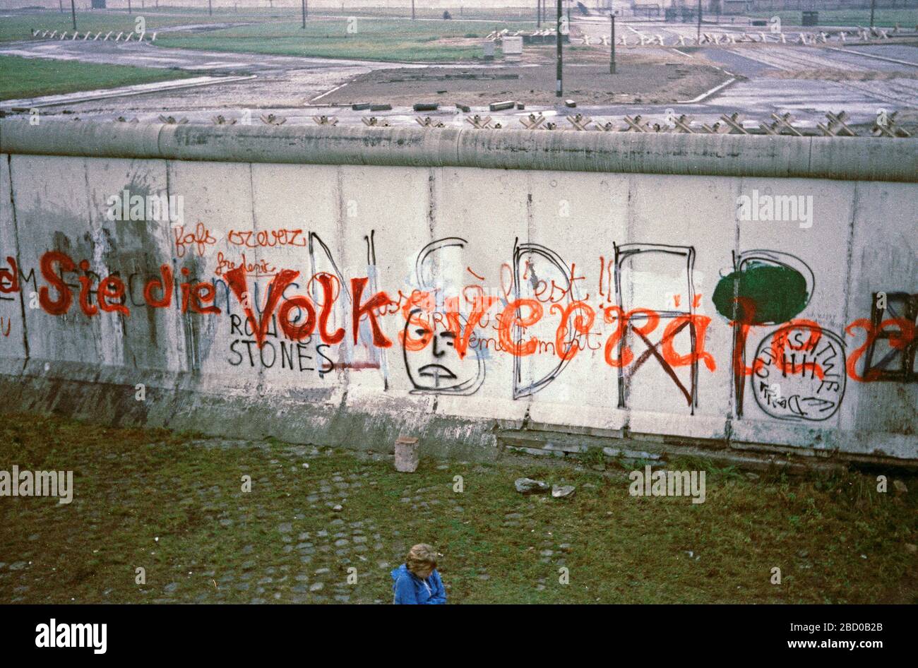 view across Berlin Wall near Potsdamer Platz, October 1980, West Berlin