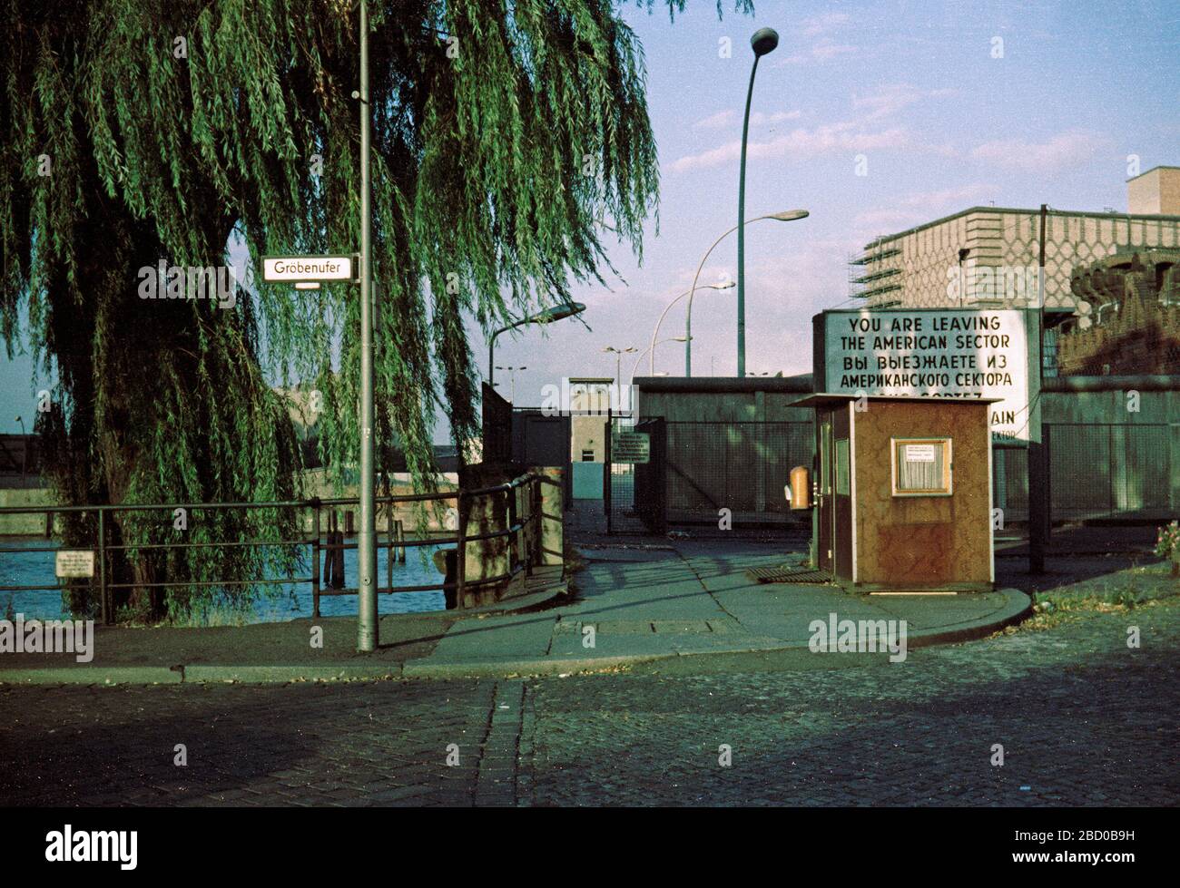 checkpoint at Oberbaum Bridge, October 1980, West Berlin, West Germany