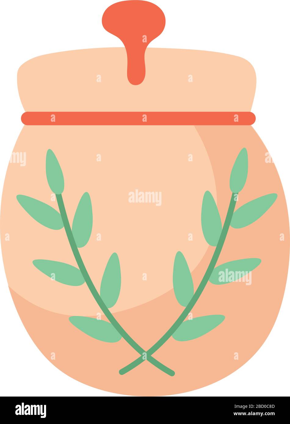 kitchen sugar ceramic pot utensil hand draw style Stock Vector Image