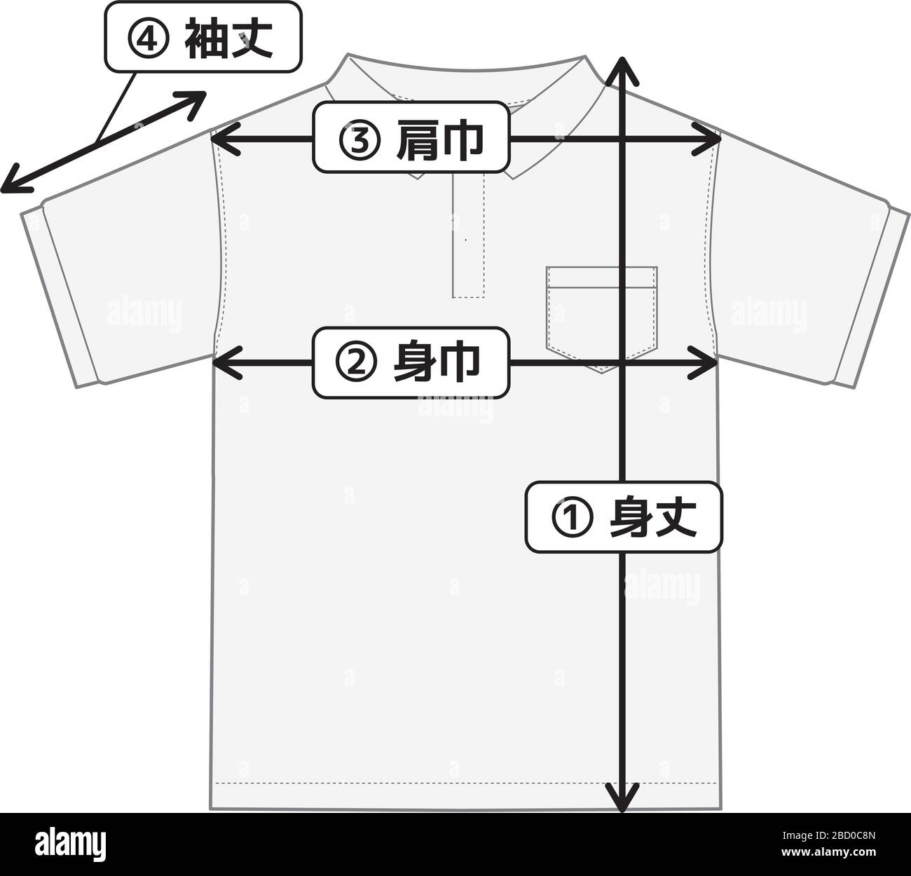 polo shirt illustration for size chart Stock Vector Image & Art - Alamy