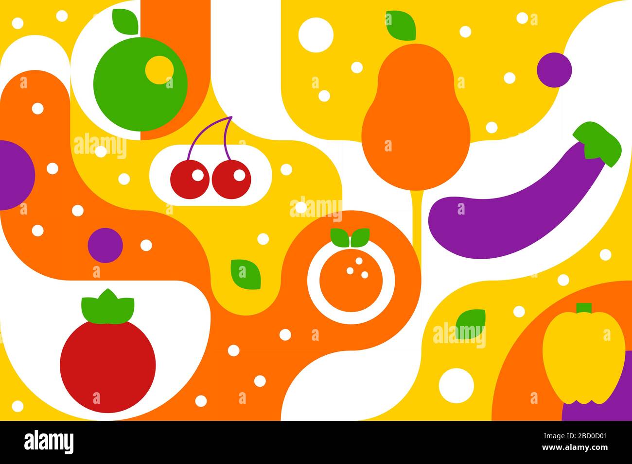 Eggplant Peaches Pattern Wallpaper Stock Illustration 1912259947