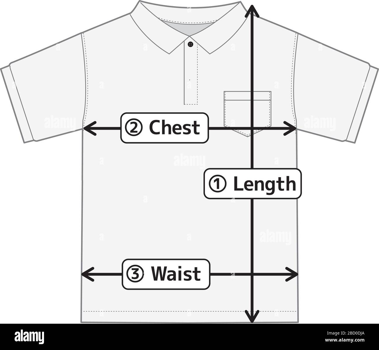 polo shirt illustration for size chart Stock Vector Image & Art - Alamy