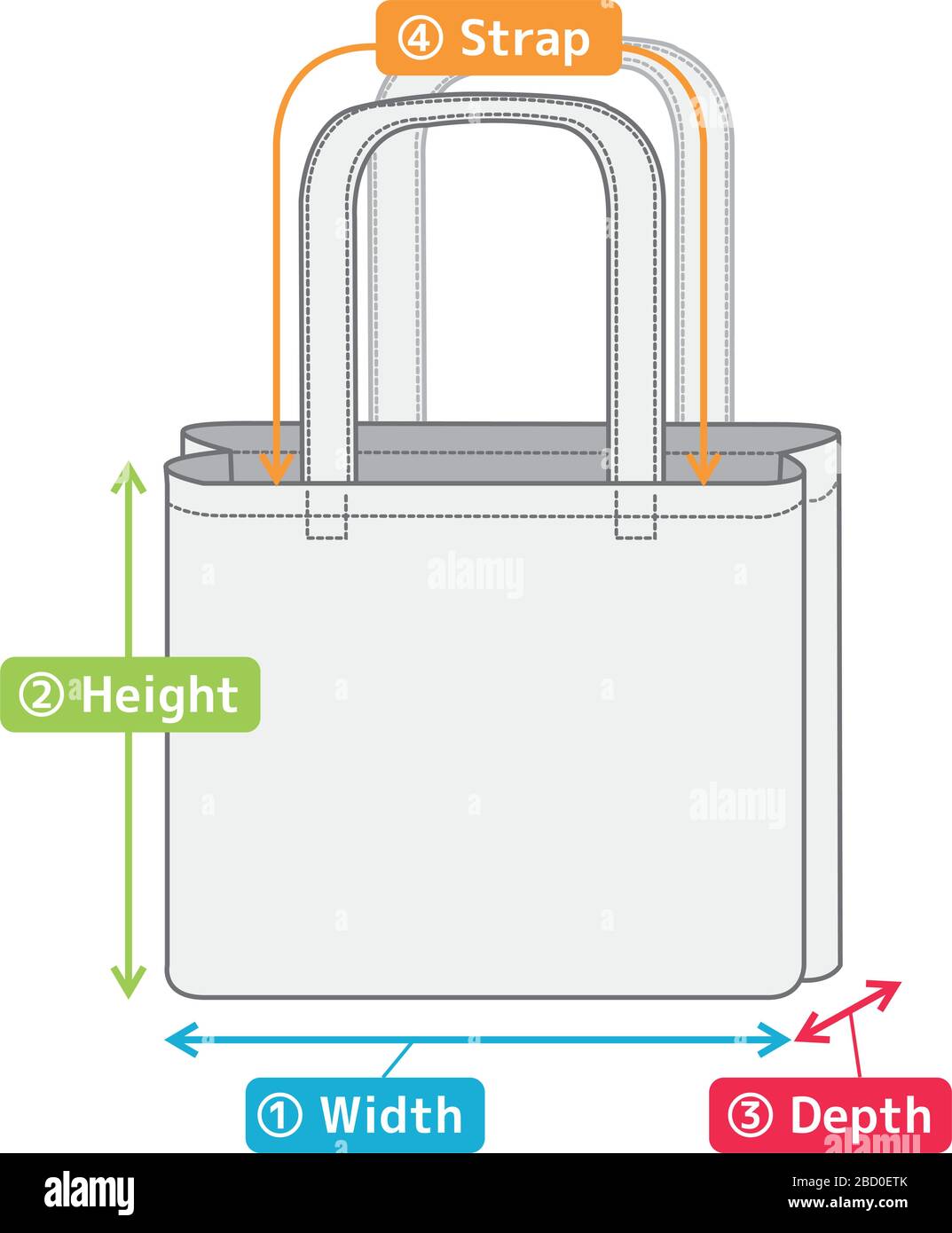 tote bag illustration for size chart Stock Vector Image & Art Alamy