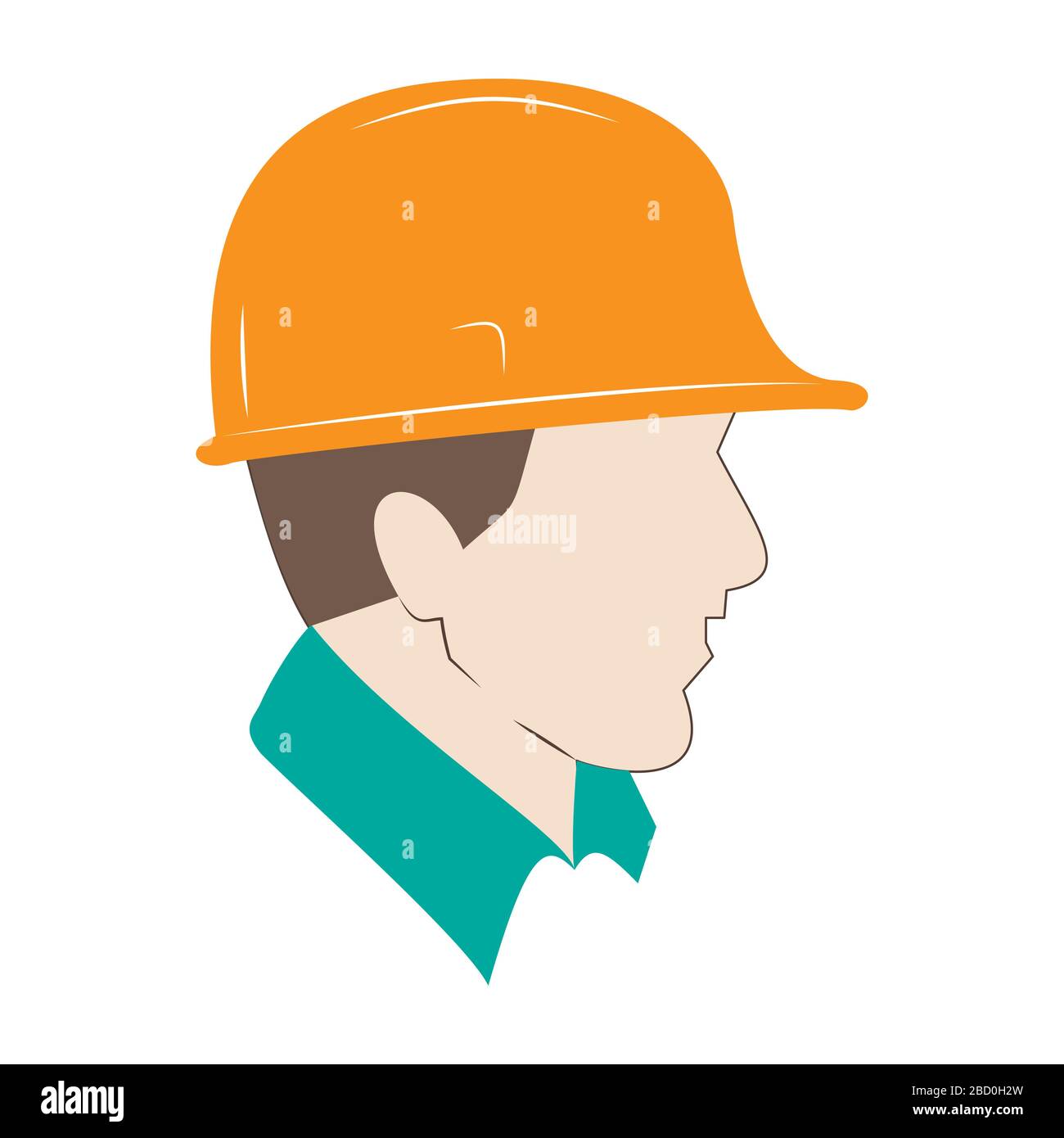 Builder color icon. Construction worker. Isolated vector illustration Stock Vector
