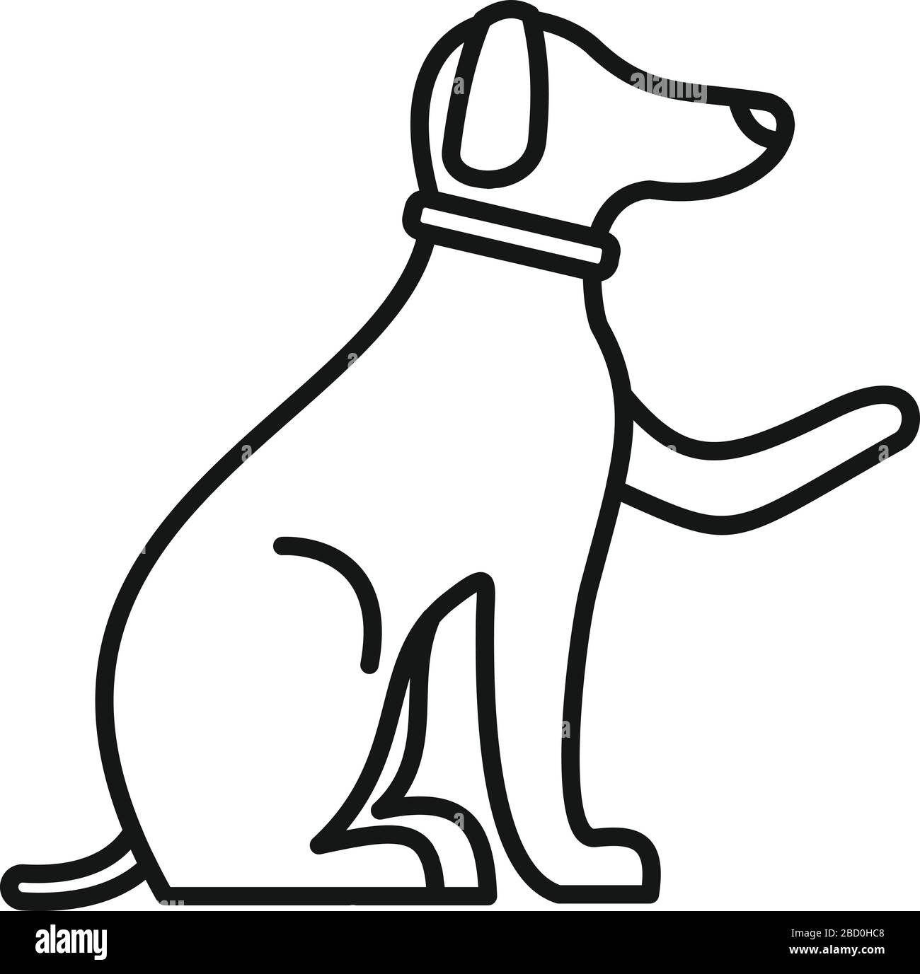 Domestic dog training icon. Outline domestic dog training vector icon for web design isolated on white background Stock Vector