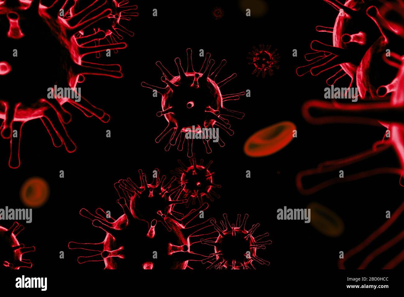 3D illustration of corona virus Stock Photo