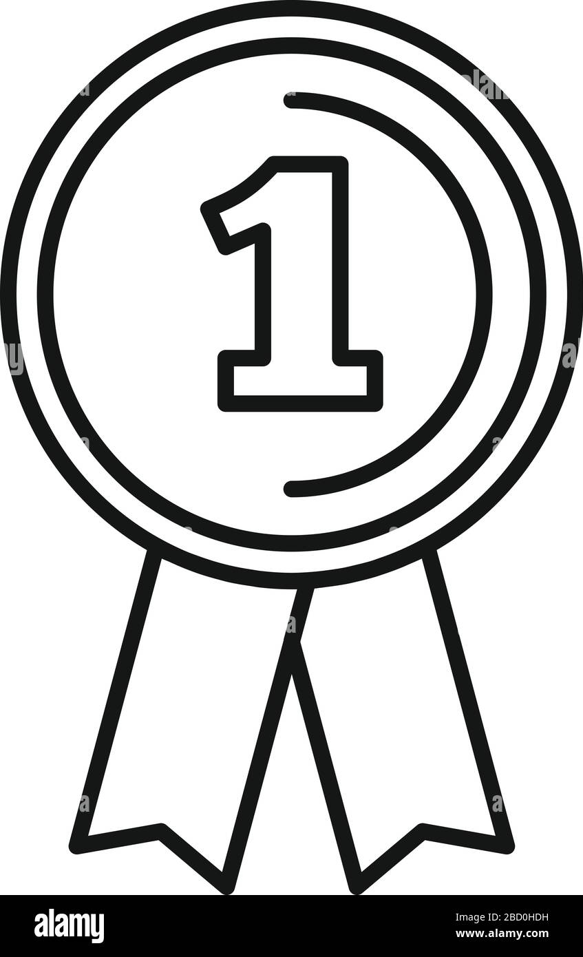 Dog first place emblem icon. Outline dog first place emblem vector icon ...