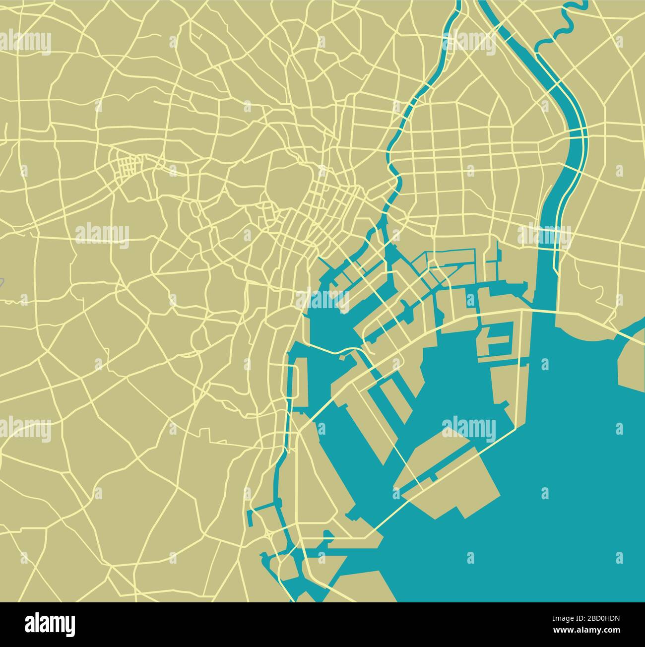 Tokyo bay area road map Stock Vector Image & Art - Alamy