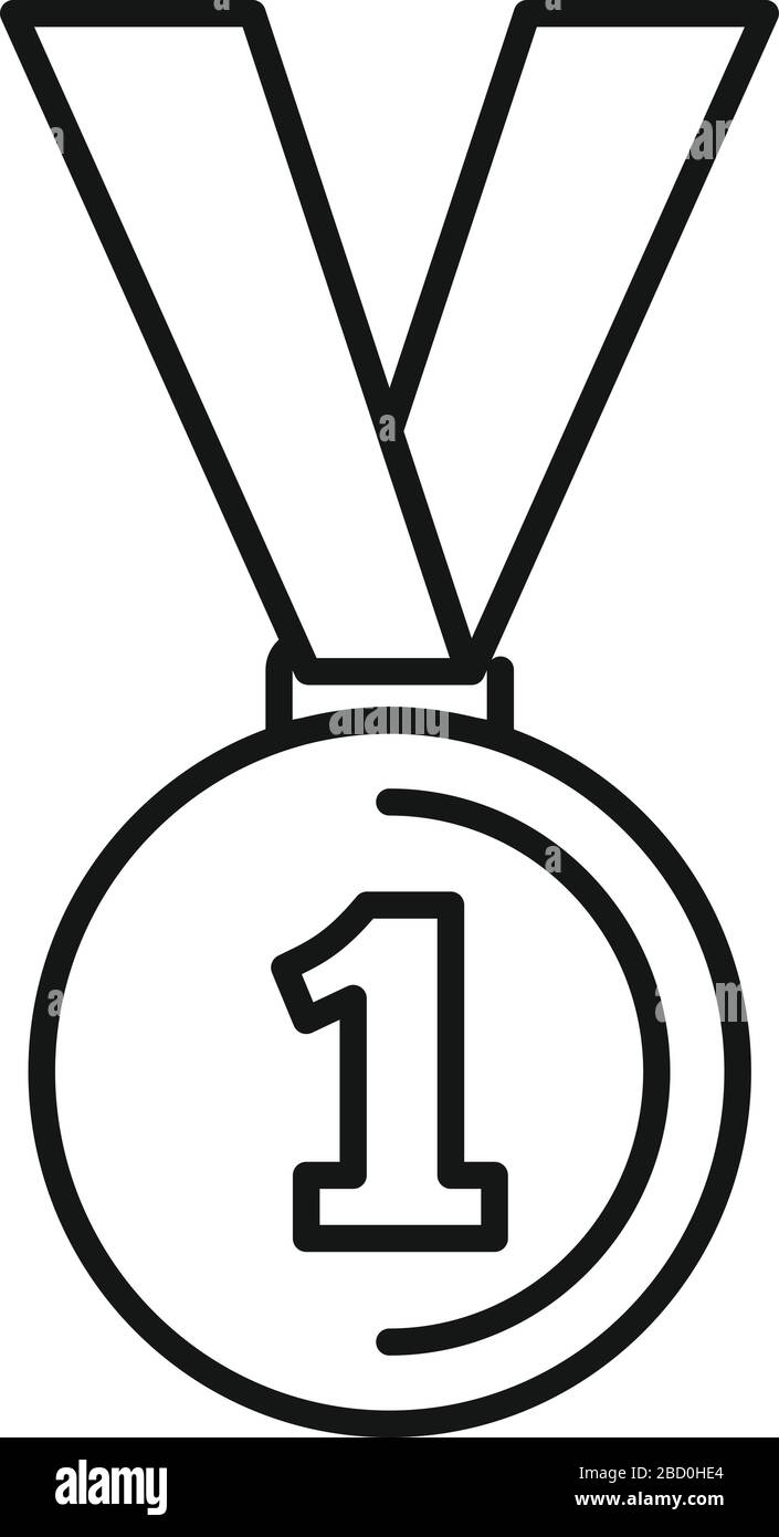 Dog gold medal icon. Outline dog gold medal vector icon for web design ...