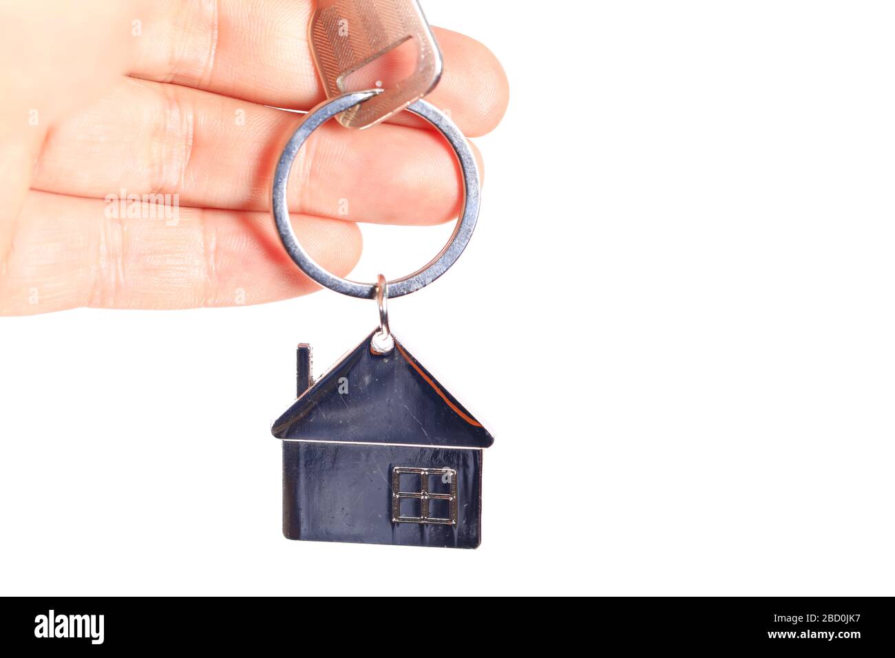 Man hand house model and the key, the dollar background Stock Photo - Alamy
