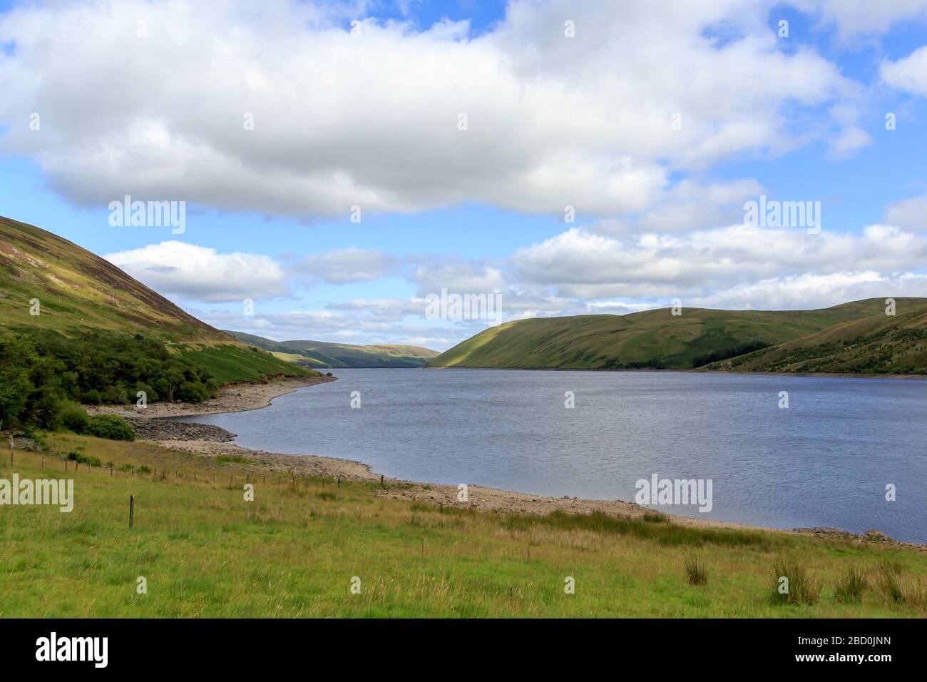 View down Megget reservoir near Moffat Dumfries and Gallaway Scotalnd Stock Photo