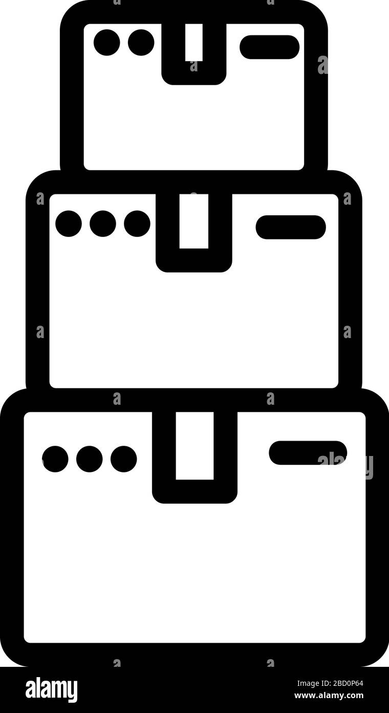 the stack package icon vector outline illustration Stock Vector Image ...