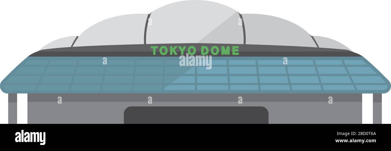 Tokyo landmark building flat vector illustration / Tokyo dome city Stock Vector