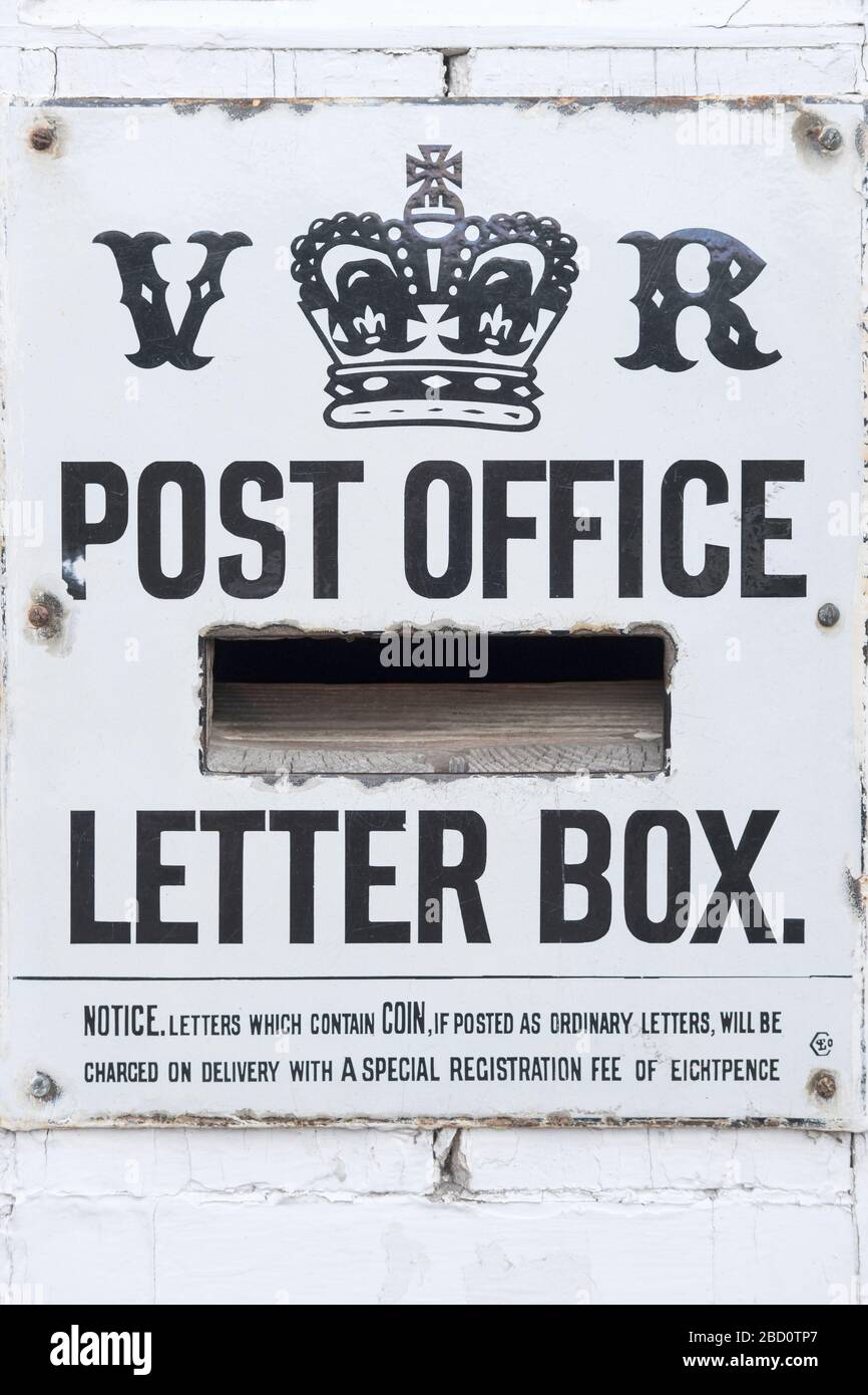 Old Victorian Post office letter box. Stock Photo