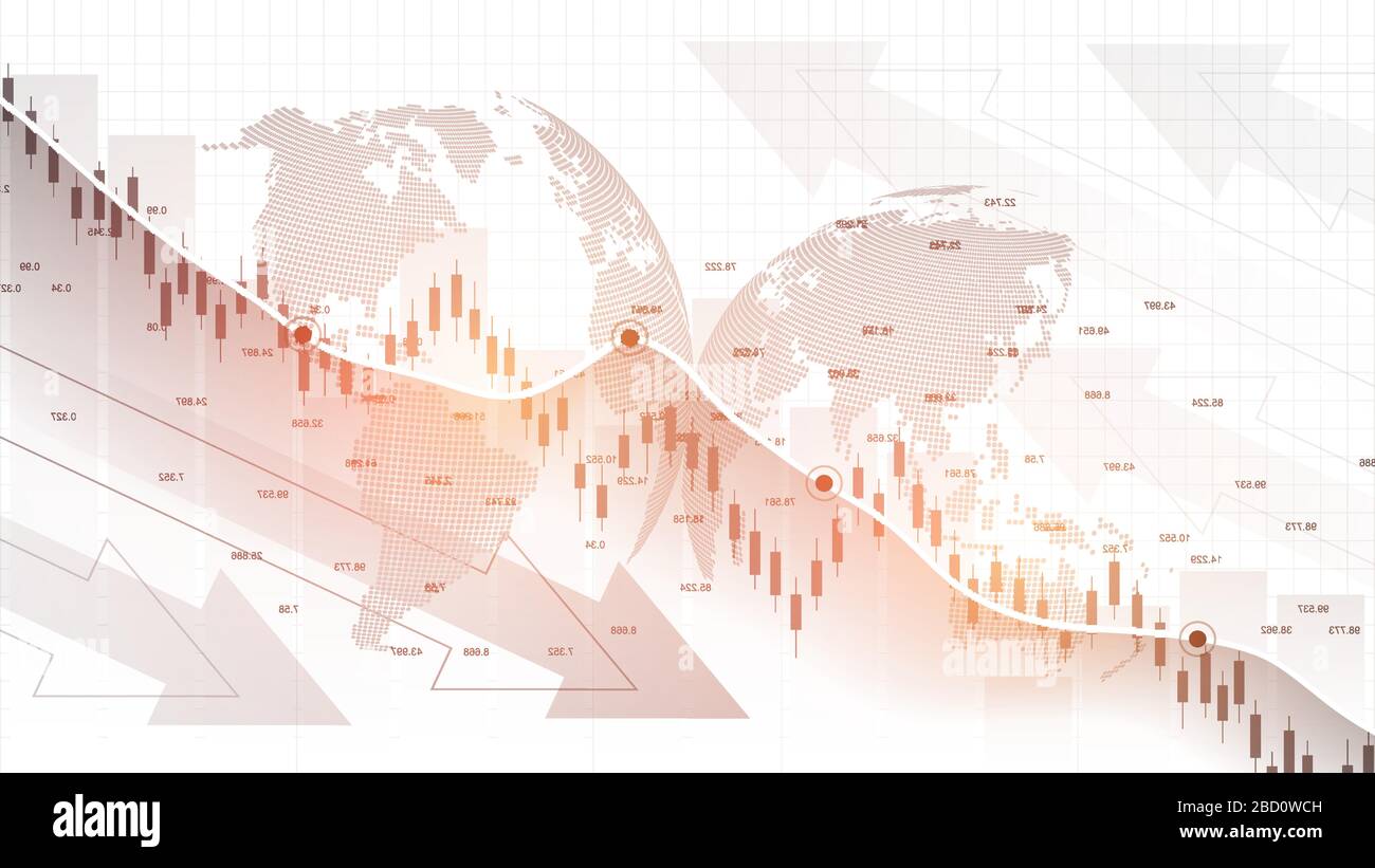 Stock market graph or forex trading chart for business and financial