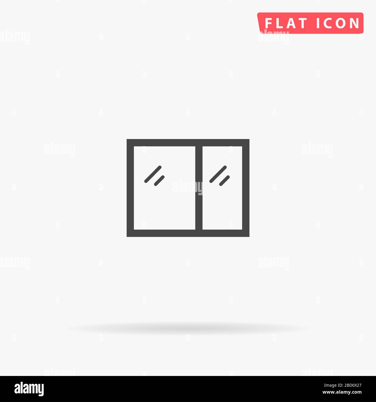 Window flat vector icon. Glyph style sign. Simple hand drawn illustrations symbol for concept infographics, designs projects, UI and UX, website or mo Stock Vector