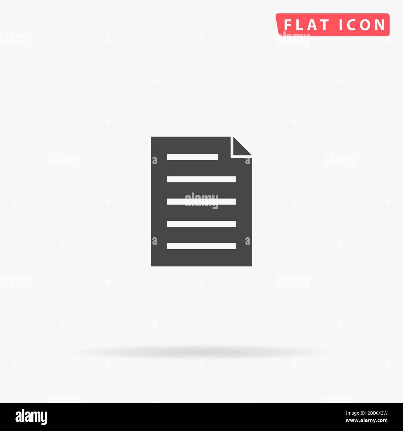 Document Paper flat vector icon. Glyph style sign. Simple hand drawn ...