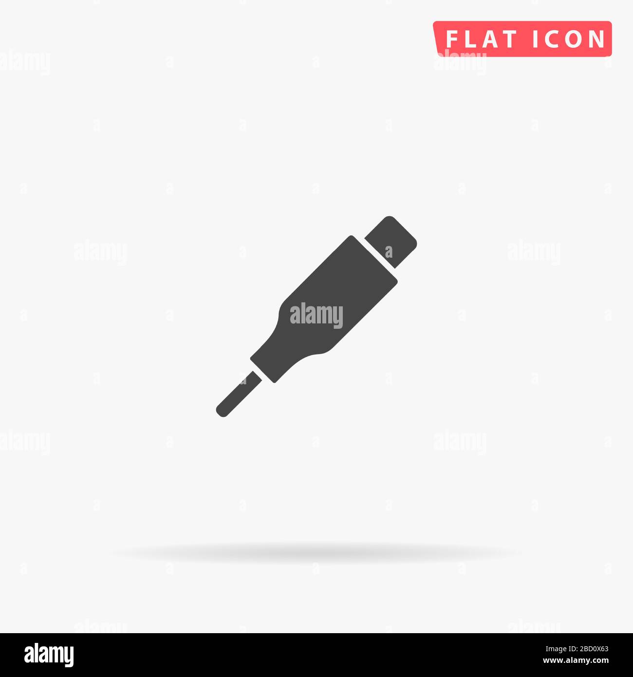 Charging Cable flat vector icon. Glyph style sign. Simple hand drawn illustrations symbol for concept infographics, designs projects, UI and UX, websi Stock Vector