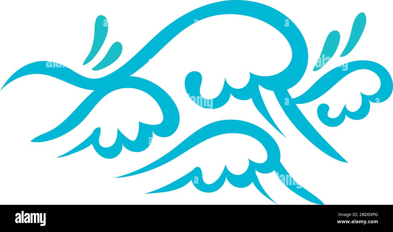 water waves ocean flat style icon Stock Vector Image & Art - Alamy