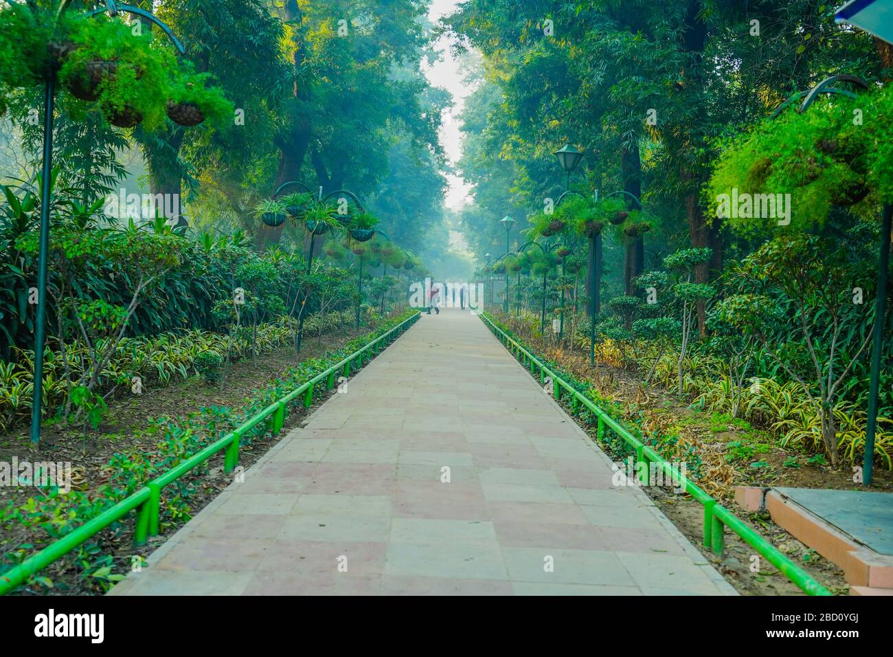 Lodi Gardens or Lodhi Gardens is a city park situated in New Delhi, India. Spread over 90 acres, it contains, Mohammed Shah's Tomb Stock Photo