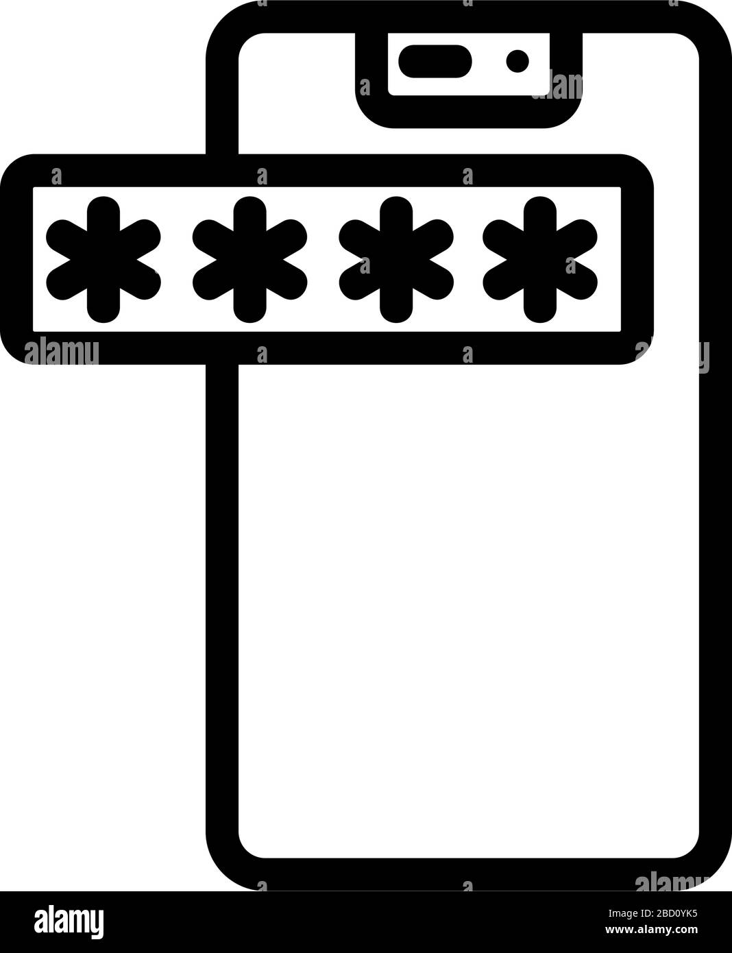 password phone icon vector outline illustration Stock Vector Image ...