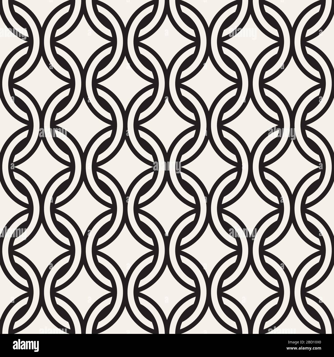Vector seamless geometric pattern. Stylish abstract decorative background. Repeating interweaving circles design. Stock Vector