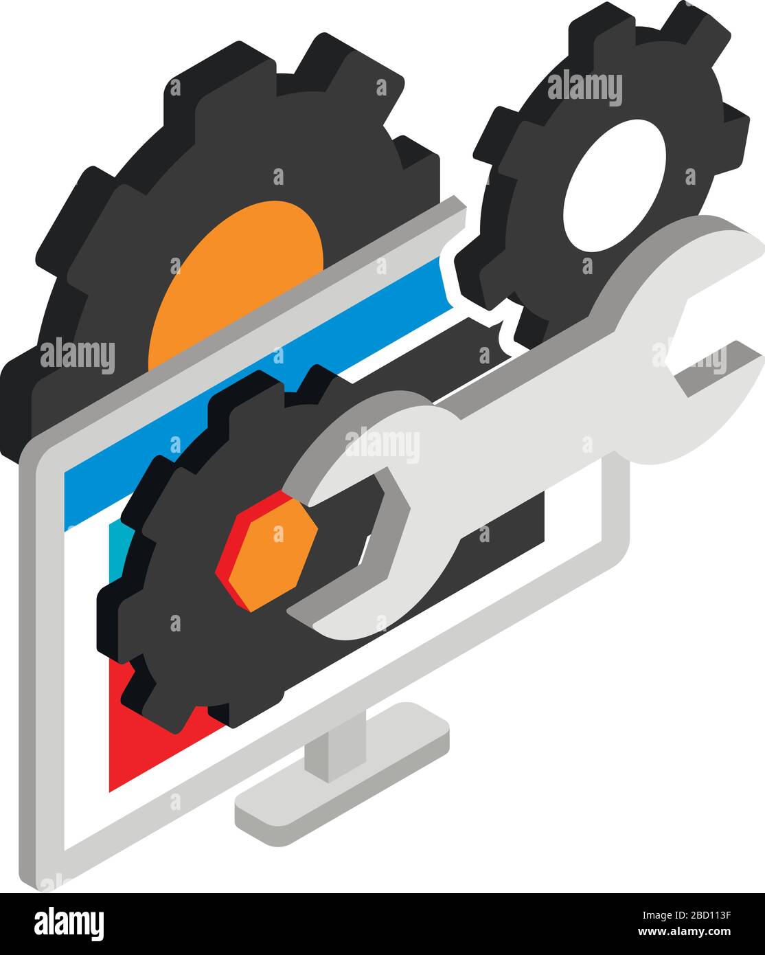 Technical support icon, isometric style Stock Vector