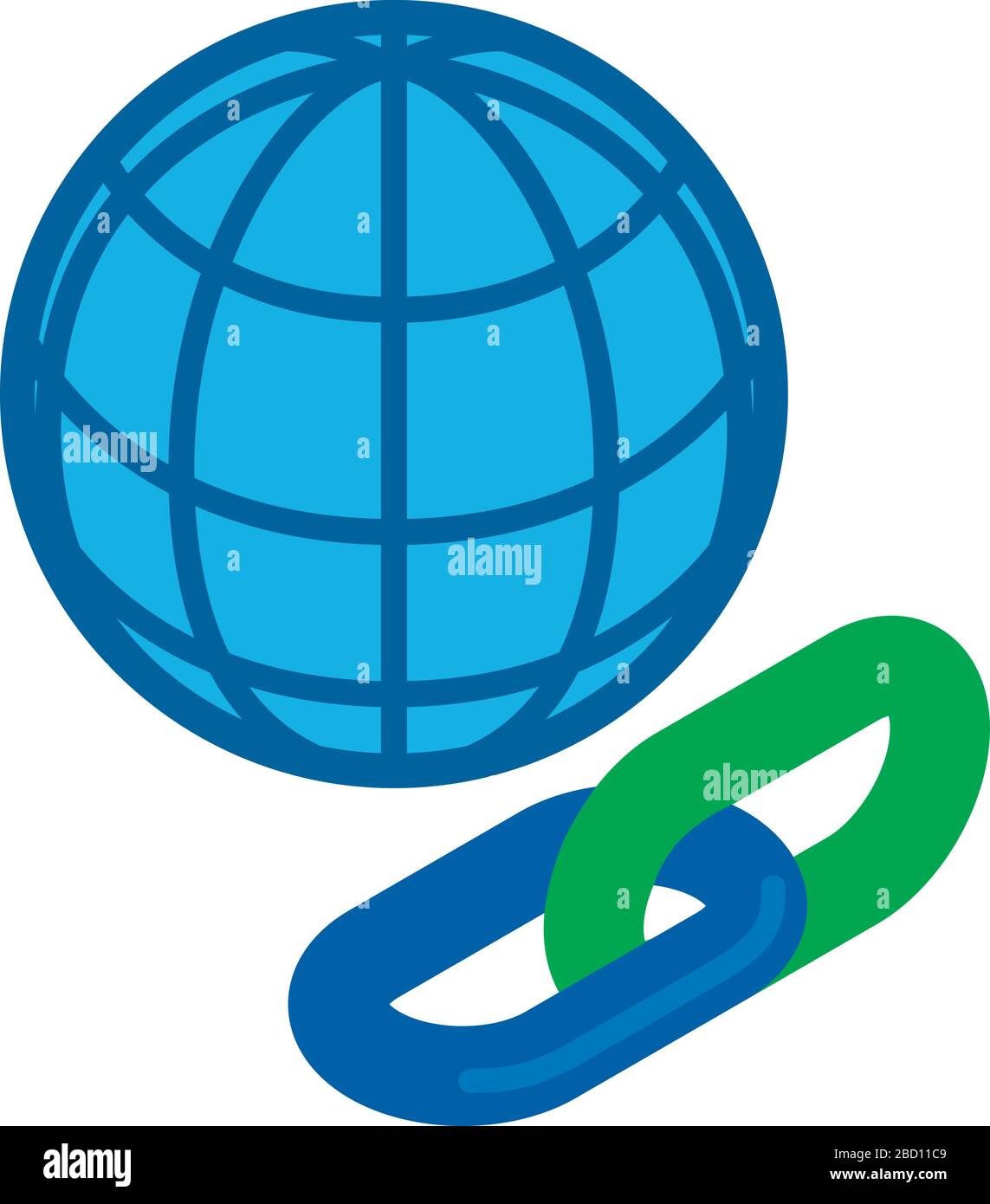 Link building icon, isometric style Stock Vector