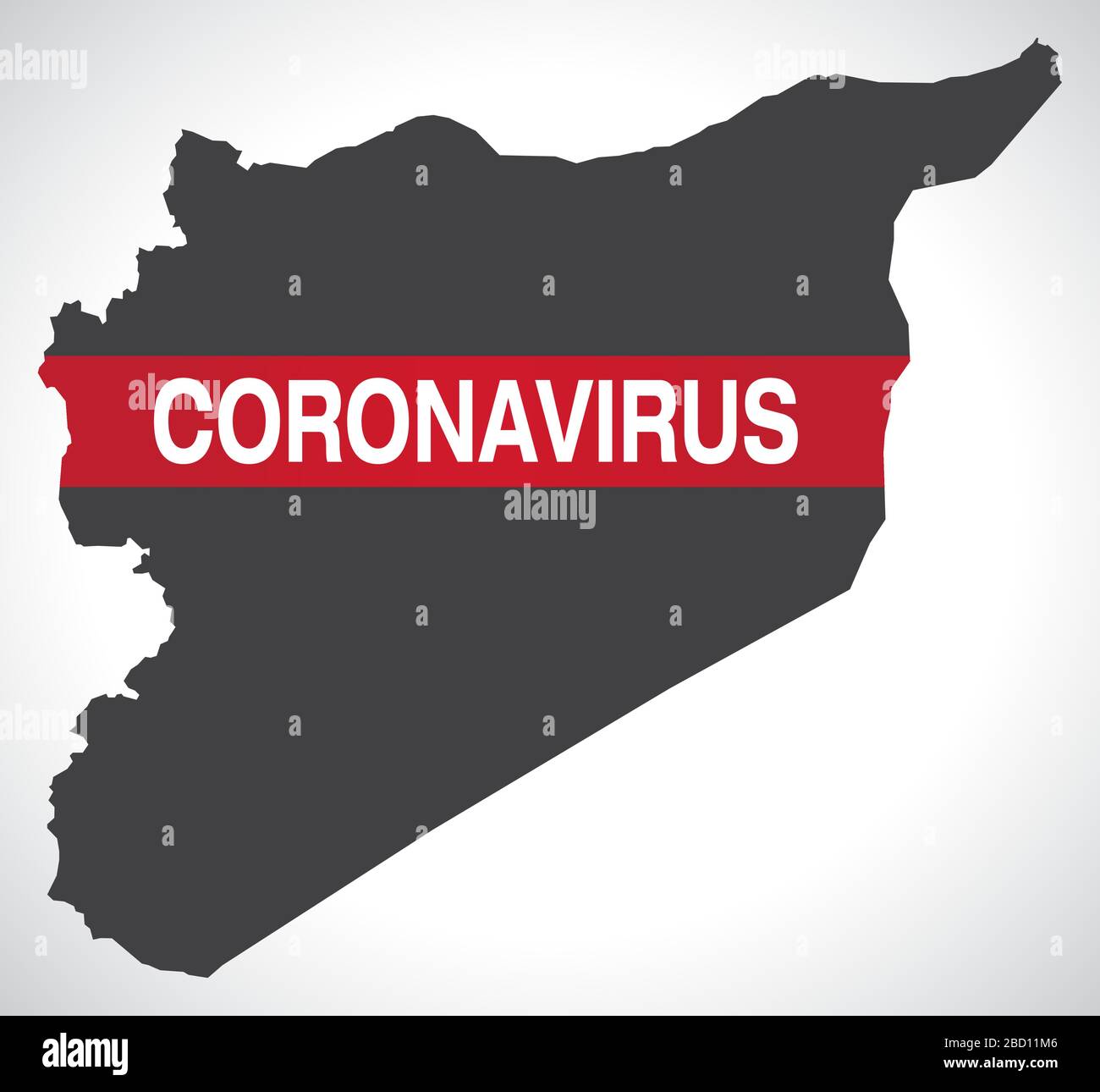 Syria map with Coronavirus warning illustration Stock Vector