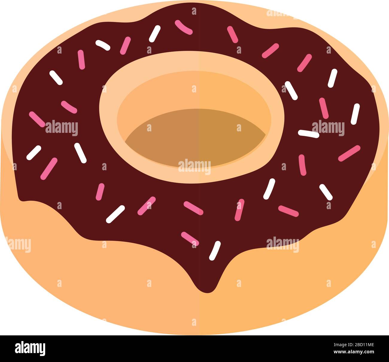 delicious sweet donut bakery flat detailed style Stock Vector Image ...