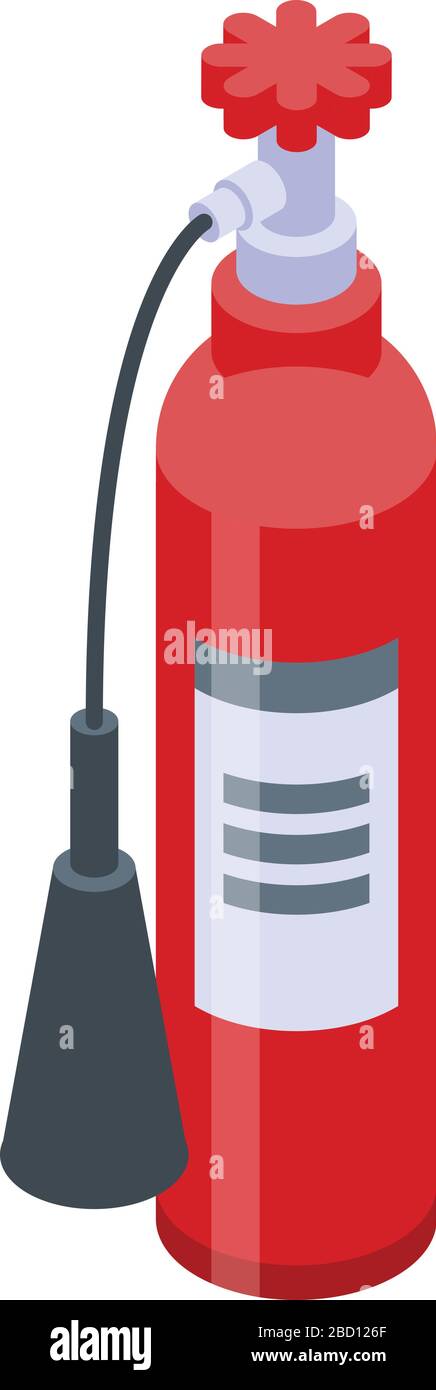 Security fire extinguisher icon, isometric style Stock Vector