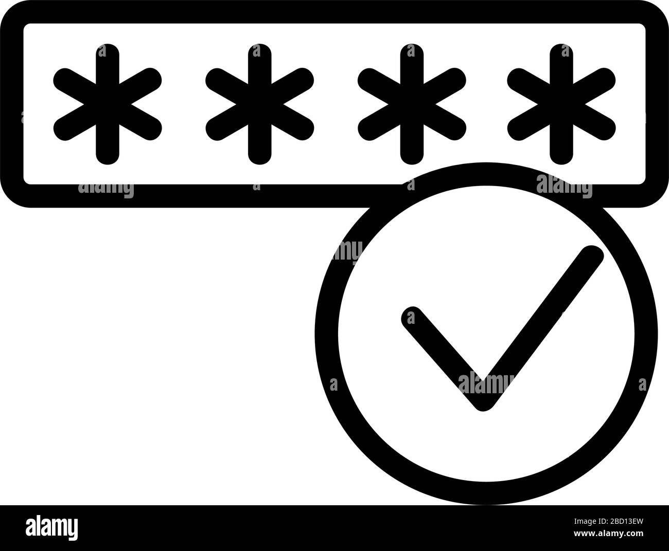 the password is correct icon vector outline illustration Stock Vector ...